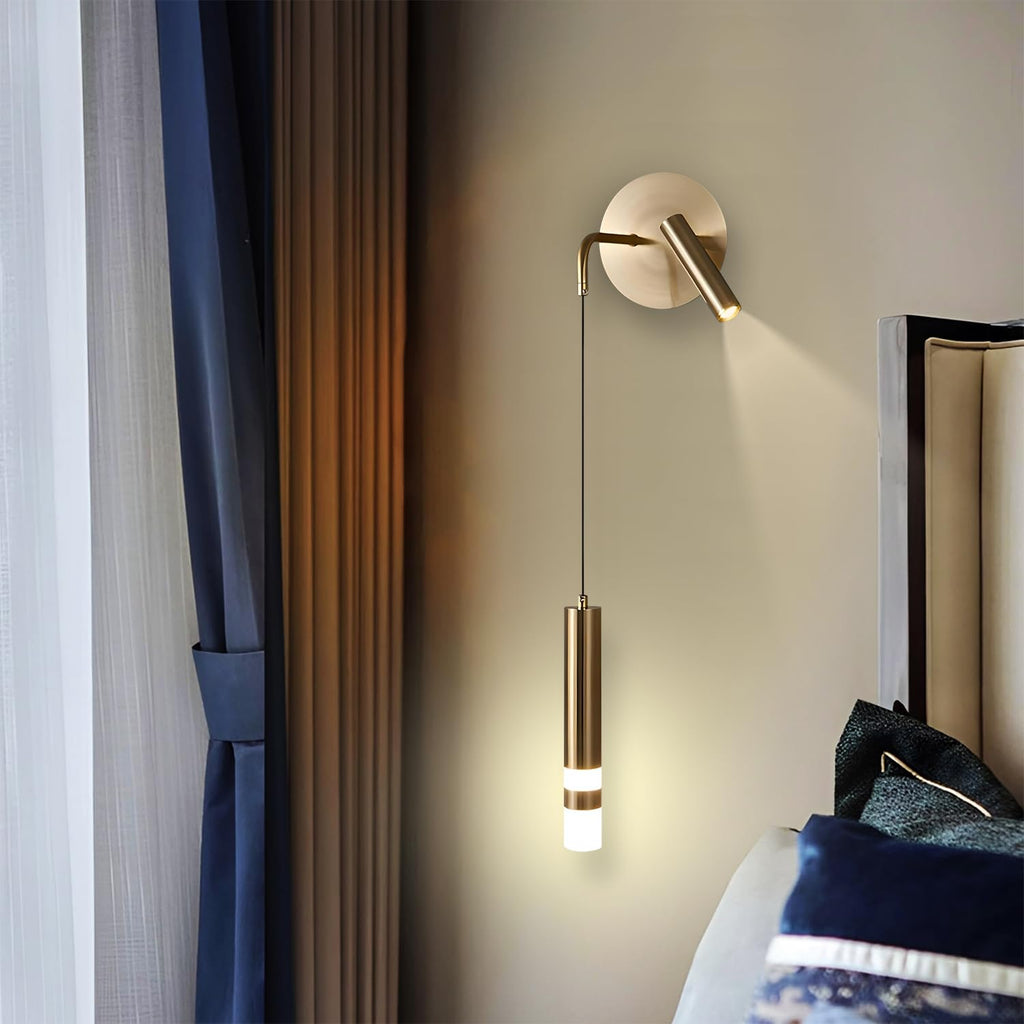 Applique murale & Liseuse doré orientable 2 en 1