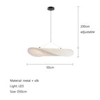 Suspension Blanc Soie Tissu Lustre Rétro