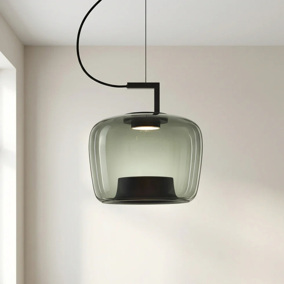 lustre nordique moderne en verre avec led créatif