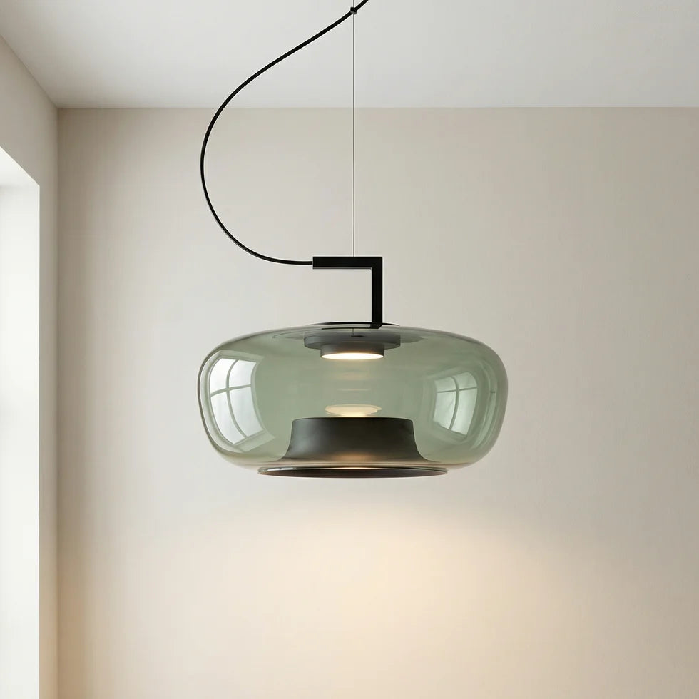 lustre nordique moderne en verre avec led créatif