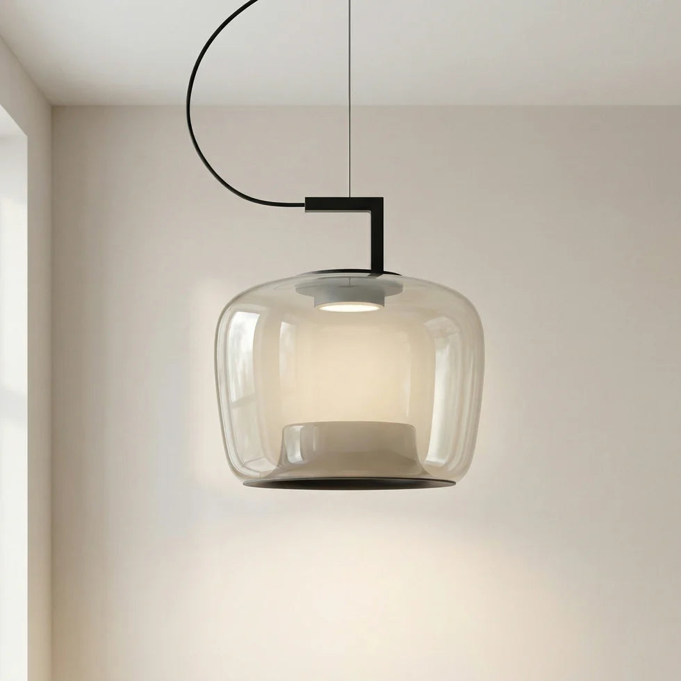 lustre nordique moderne en verre avec led créatif