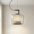 lustre nordique moderne en verre avec led créatif