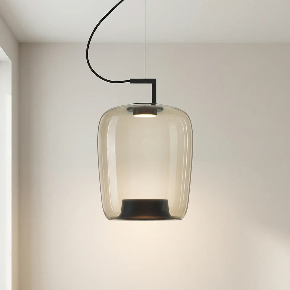lustre nordique moderne en verre avec led créatif