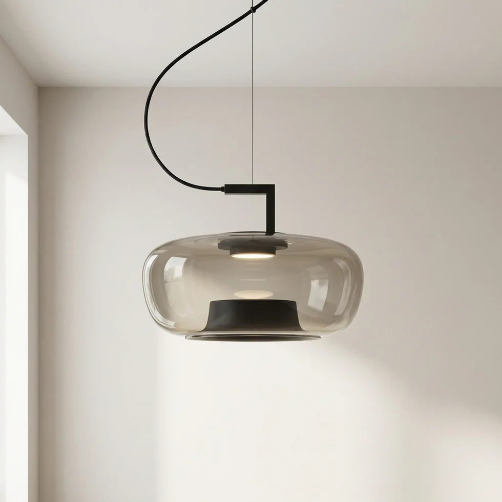 lustre nordique moderne en verre avec led créatif