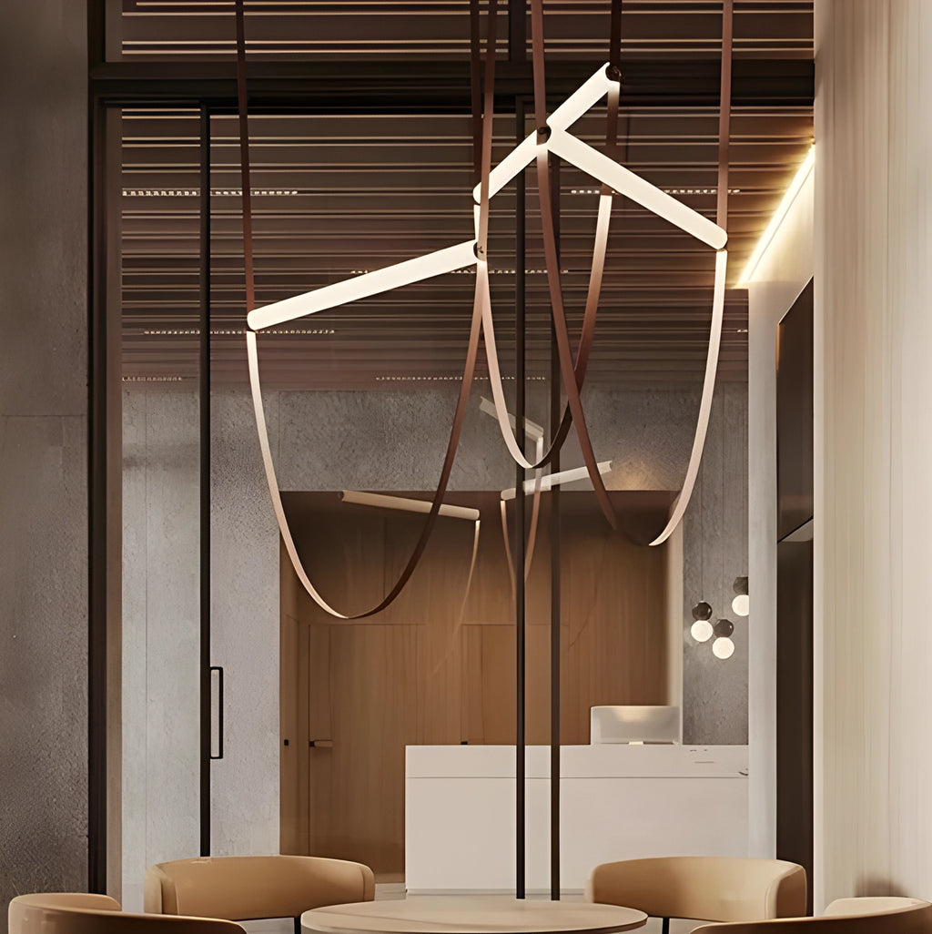 lustre vkeid en cuir éclairage décoratif au plafond