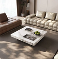 ACYL Table basse carrée en pierre frittée 100 x 100