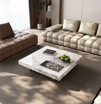 ACYL Table basse carrée en pierre frittée 100 x 100