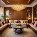 Lustre traditionnel Champagne en verre cristallin pour salon marocain