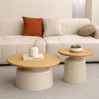 CHARNITTE Set de 2 tables basses en métal et Bois