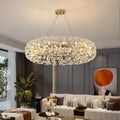 Lustre Safran à cristaux pour salon moderne