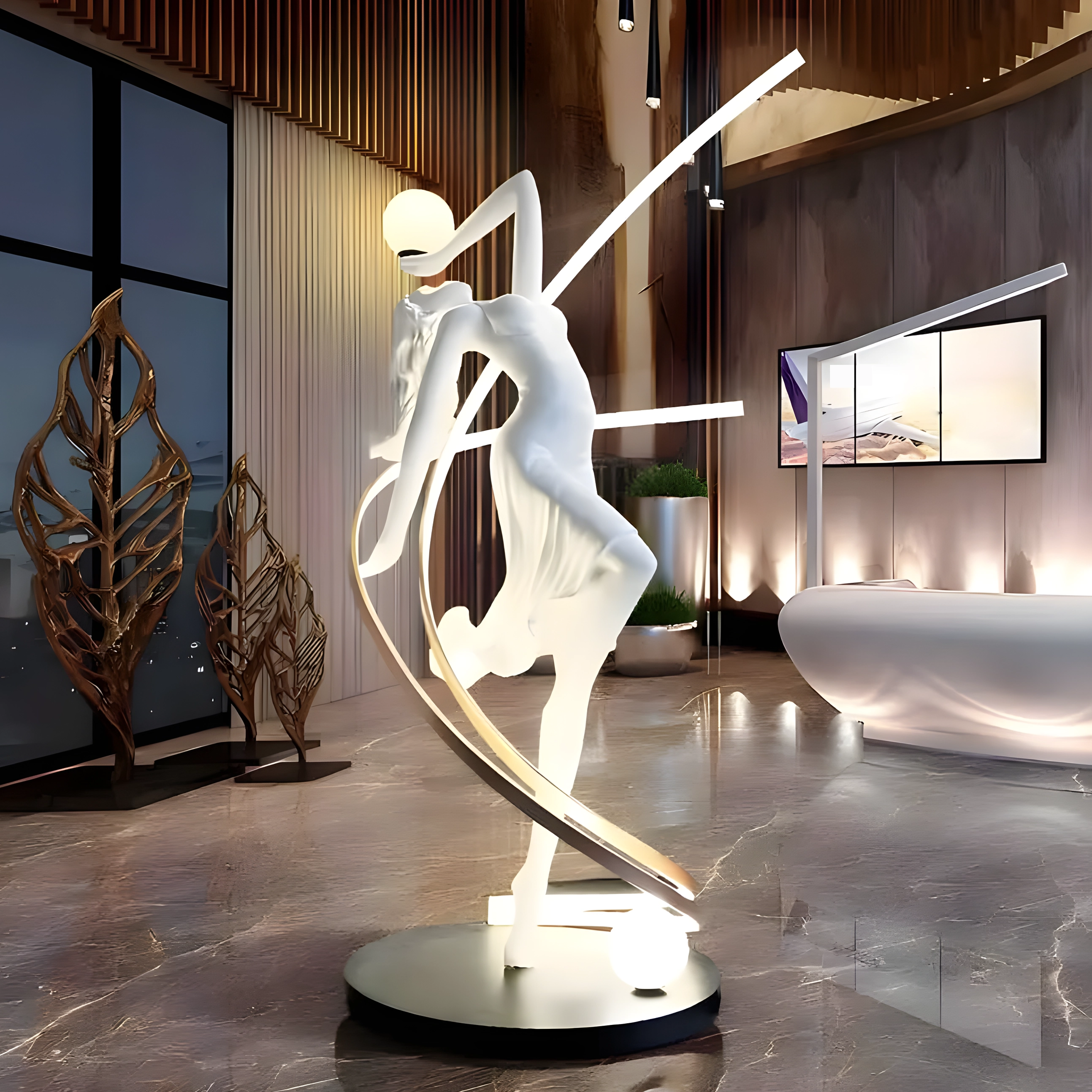Sculpture Danseuse Lumineuse Abstraite