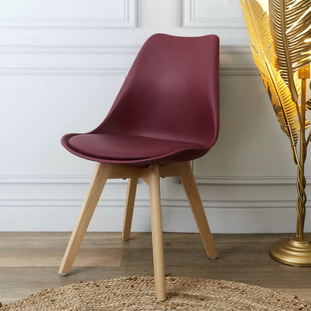 OSLO Chaise style scandinave – Bordeau