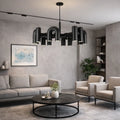 Lustre Cirkus 8 branches au design moderne architectural tubulaire