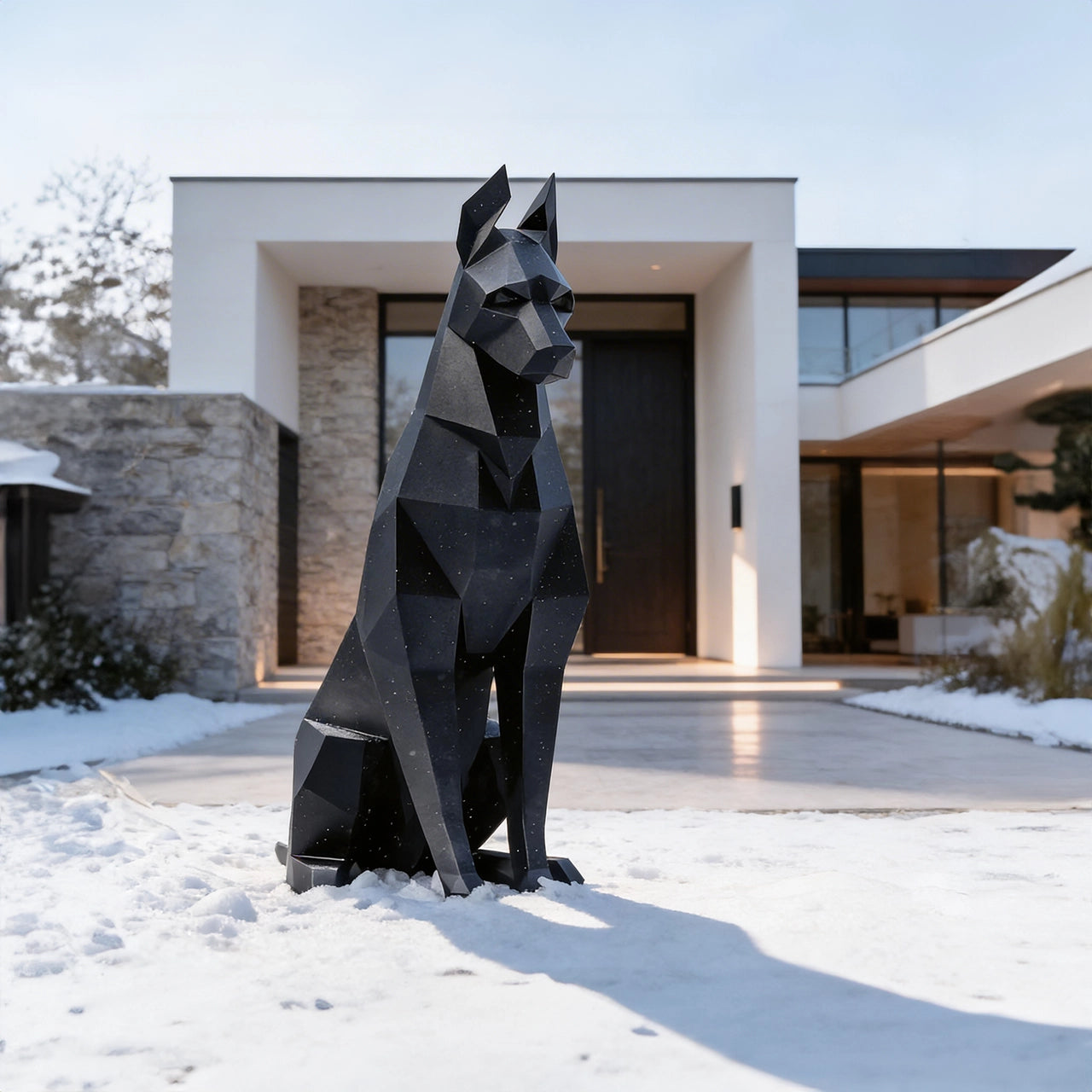 Sculpture Doberman Assis – Intérieur & Extérieur