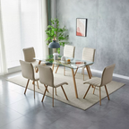 LARA Table rectangulaire avec 6 chaises 150 x 80 cm