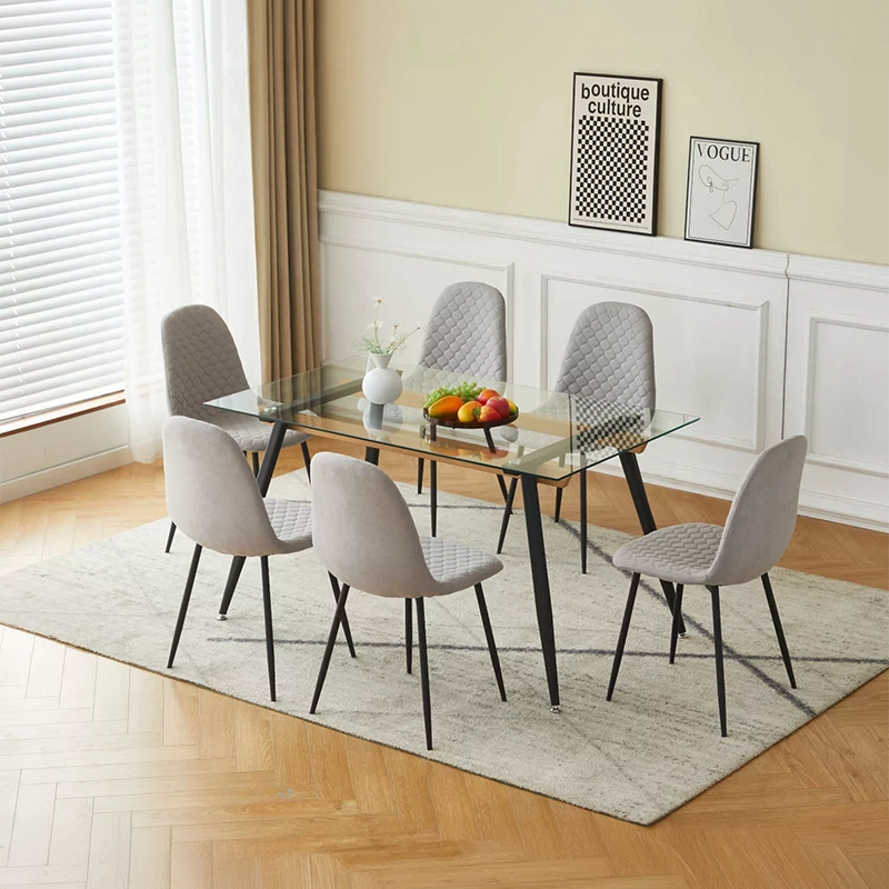 JULIA Table rectangulaire avec 4 chaises 140 x 80 cm