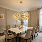 Lustre Safran à cristaux pour salon moderne