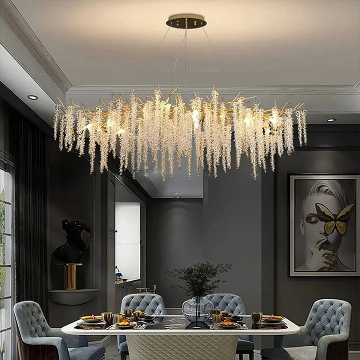 Lustre traditionnel Diams en verre cristallin pour salon marocain