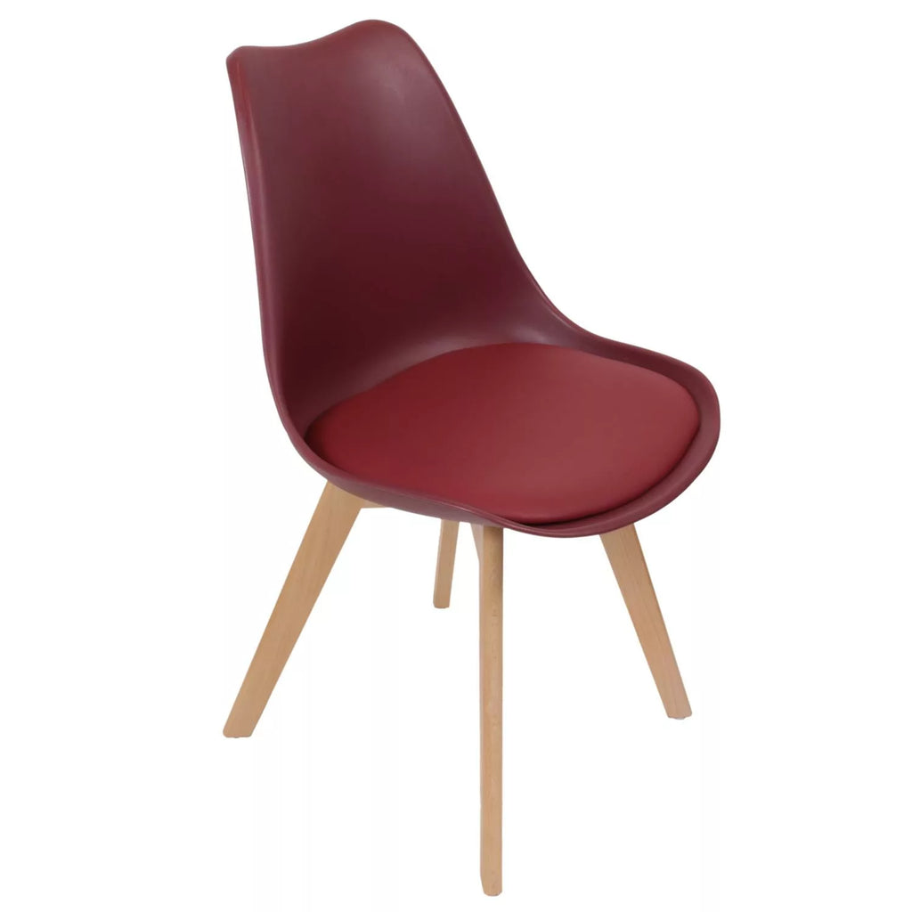 OSLO Chaise style scandinave – Bordeau