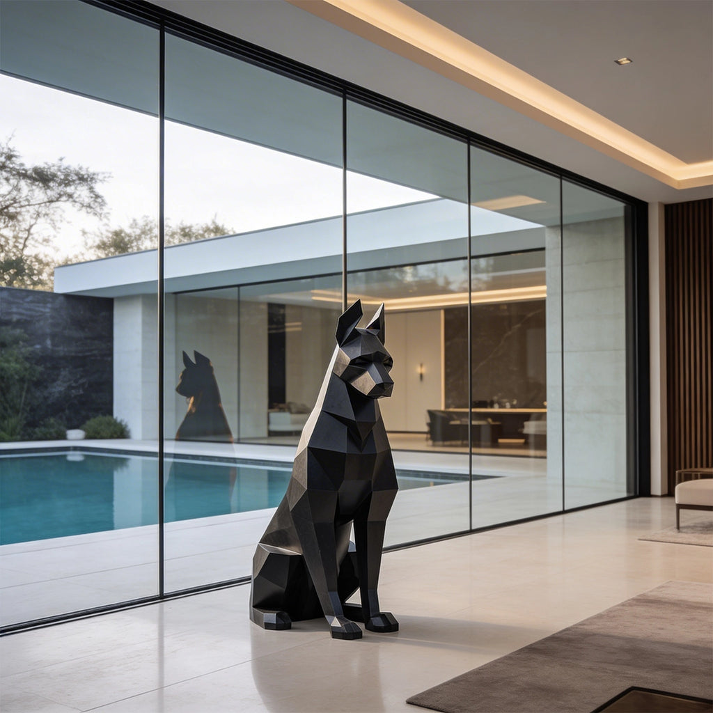 Sculpture Doberman Assis – Intérieur & Extérieur