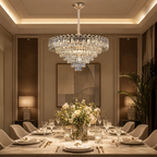 Lustre en Cristal Rond Dore