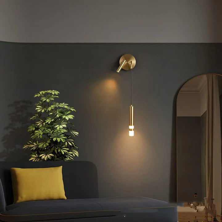 Applique murale & Liseuse doré orientable 2 en 1