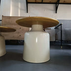 CHARNITTE Set de 2 tables basses en métal et Bois