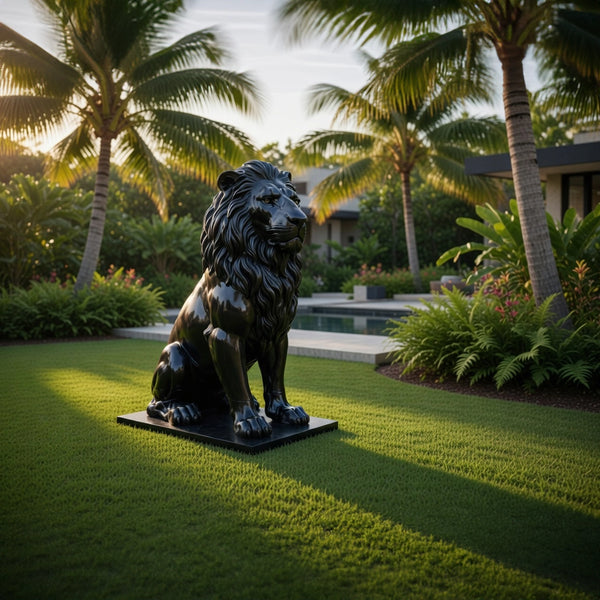 Sculpture Lion de l’Atlas Assis – Intérieur & Extérieur
