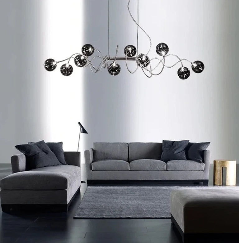 Suspension Branching Bubble Chandelier – Smoke Glass