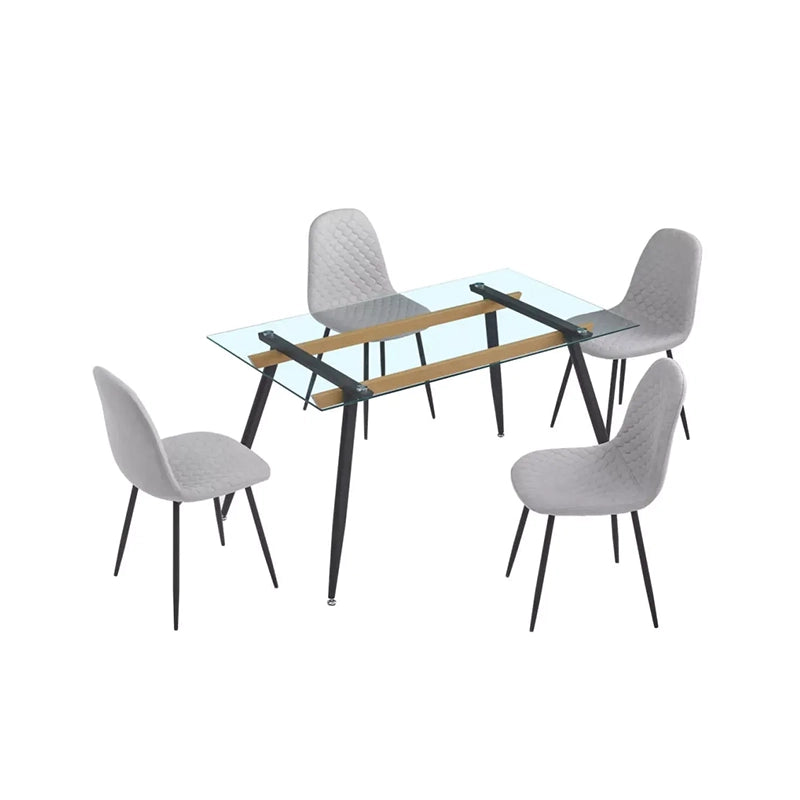 JULIA Table rectangulaire avec 4 chaises 140 x 80 cm
