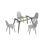 JULIA Table rectangulaire avec 4 chaises 140 x 80 cm