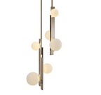 Suspension moderne à 3 globes en verre pour plafond bas