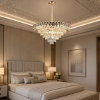 Lustre en Cristal Rond Dore