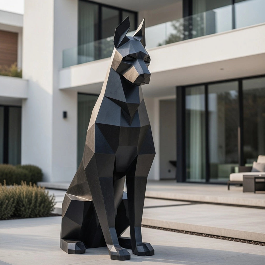 Sculpture Doberman Assis – Intérieur & Extérieur