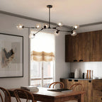 Lustre Sky ajustable en doré à 8 globes en verre