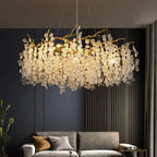 Lustre traditionnel Feuille en verre cristallin pour salon marocain