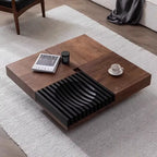 ASTANA Table basse carrée moderne avec rangement caché en bois 100 x 100 cm