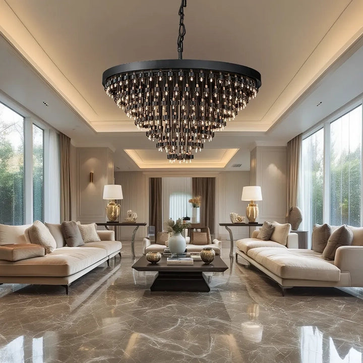 Lustre suspendu Legato en cristal multicouches