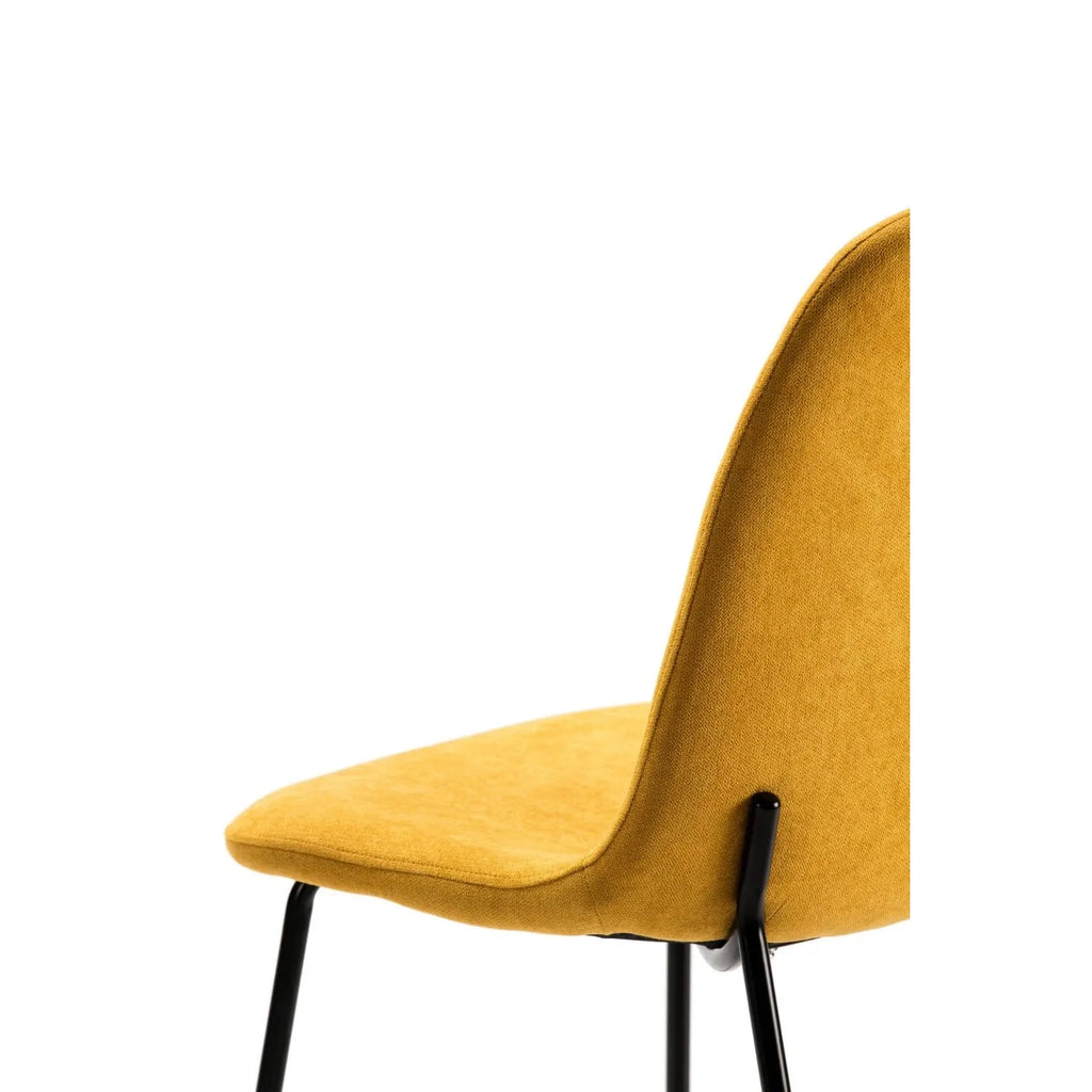 RENNE Chaise de séjour en tissu – Jaune