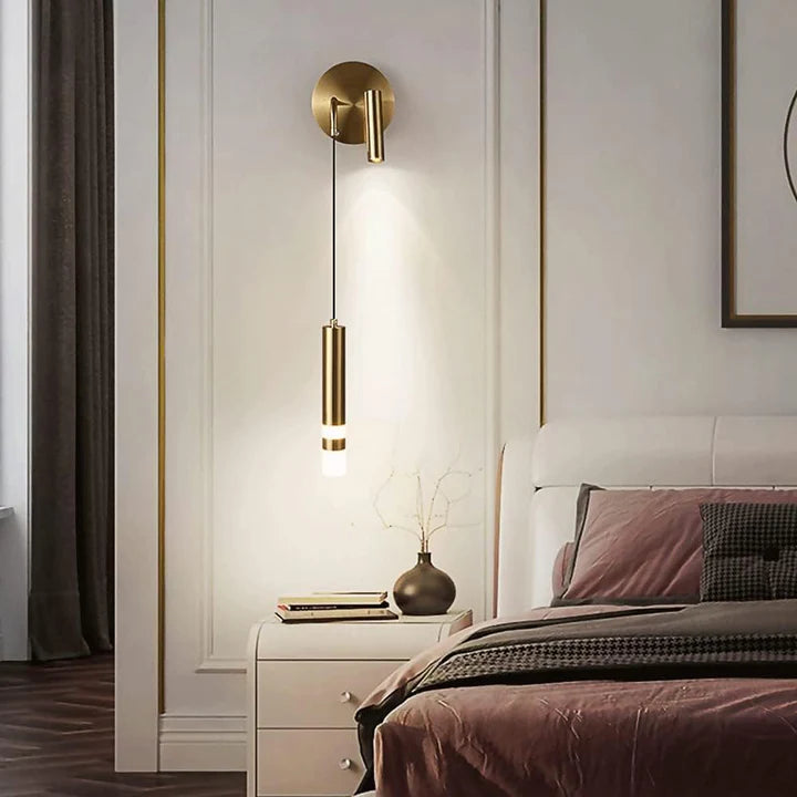 Applique murale & Liseuse doré orientable 2 en 1