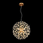 Lustre Lavande en doré à cristaux
