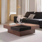 ASTANA Table basse carrée moderne avec rangement caché en bois 100 x 100 cm