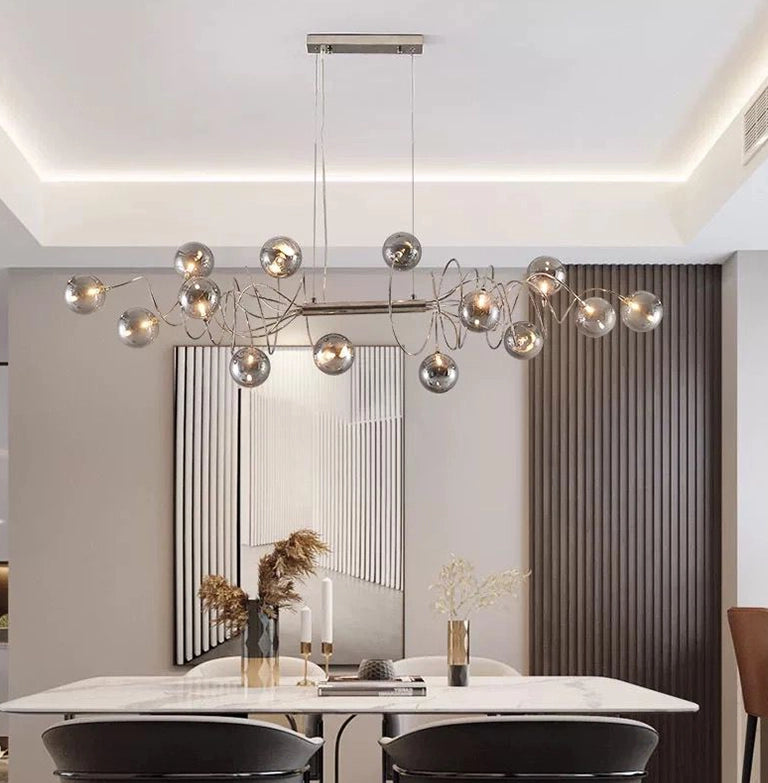 Suspension Branching Bubble Chandelier – Smoke Glass