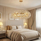Lustre Safran à cristaux pour salon moderne