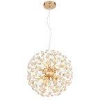 Lustre Lavande en doré à cristaux