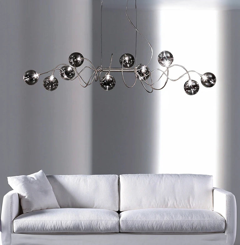 Suspension Branching Bubble Chandelier – Smoke Glass