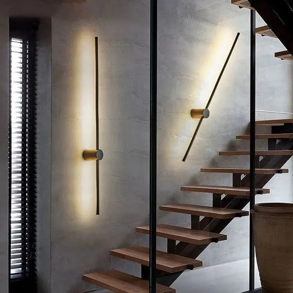 Applique murale LED linéaire noire