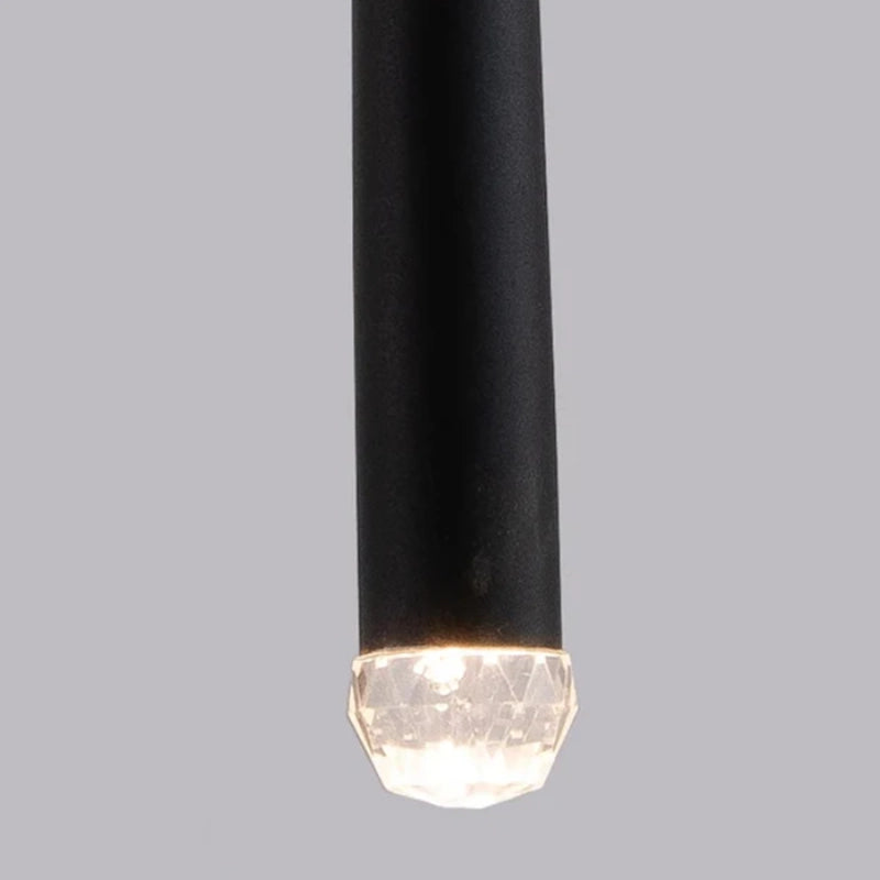 suspension en aluminium noir minimaliste et moderne en forme de tube metal