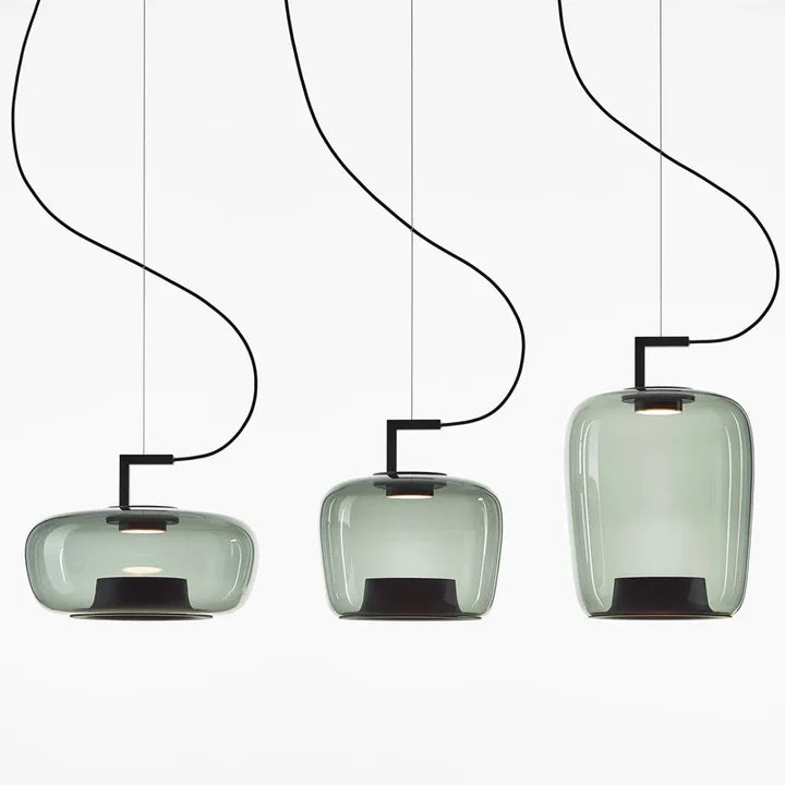 lustre nordique moderne en verre avec led créatif