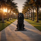 Sculpture Lion de l’Atlas Assis – Intérieur & Extérieur